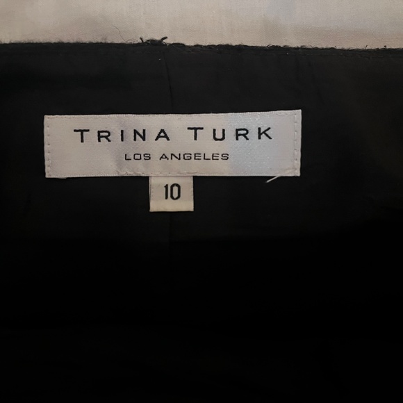 Trina Turk Los Angeles Distressed/Tweed Style Black/Silver Mini Skirt / Size 10 - Picture 6 of 10